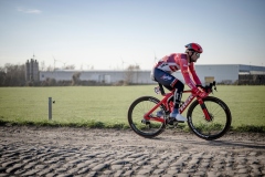 MOSCA Jacopo (ITA/Trek-Segafredo) racing over the scetchy cobbles55th Le Samyn 2023One day race from Quaregnon to Dour (BEL/209km)©kramon