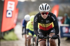 Belgian Champion DE BAAT Kim (BEL/Fenix-Deceuninck) racing over the sketchy cobbles Le Samyn des Dames 2023One day race from Quaregnon to Dour (BEL/99km)©kramon