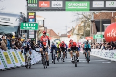 Arnaud De Lie (BEL/Lotto Soudal) wins the bunch sprint against Dries De Bondt (BEL/Alpecin Fenix) and Hugo Hofstetter (FRA/Arkea Samsic)

Exterioo Cycling Cup
11th GP Monseré 2022 (BEL)
One day race from Hooglede to Roeselare 

©rhodephoto