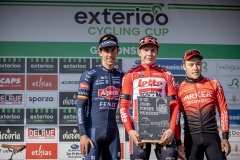 Arnaud De Lie (BEL/Lotto Soudal) wins the bunch sprint against Dries De Bondt (BEL/Alpecin Fenix) and Hugo Hofstetter (FRA/Arkea Samsic)

Exterioo Cycling Cup
11th GP Monseré 2022 (BEL)
One day race from Hooglede to Roeselare 

©rhodephoto